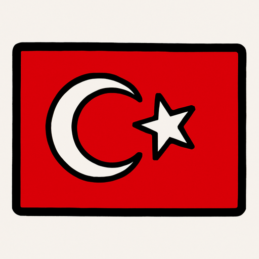 Türkiye bayrağı.
In-Game asset.  2d.  High contrast.  No shadows