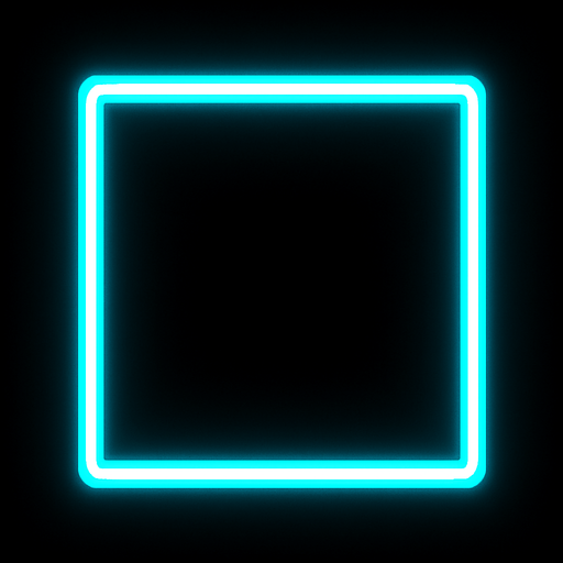 Una barra neon de forma cuadrada.
In-Game asset.  2d.  High contrast.  No shadows