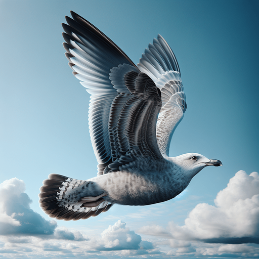 a soaring gull.
lateral view