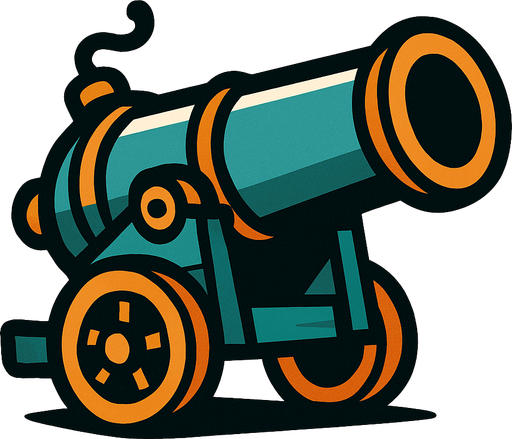 Cannon.
In-Game asset.  2d.  High contrast.  No shadows