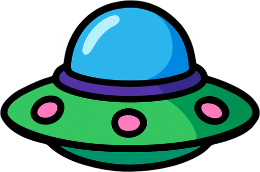 nave espacial extraterrestre.
In-Game asset.  2d.  High contrast.  No shadows
