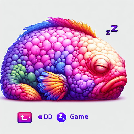 A sleeping fish.
Single Game Texture.  In-Game asset.  2d.  Blank background.  High contrast.  No shadows