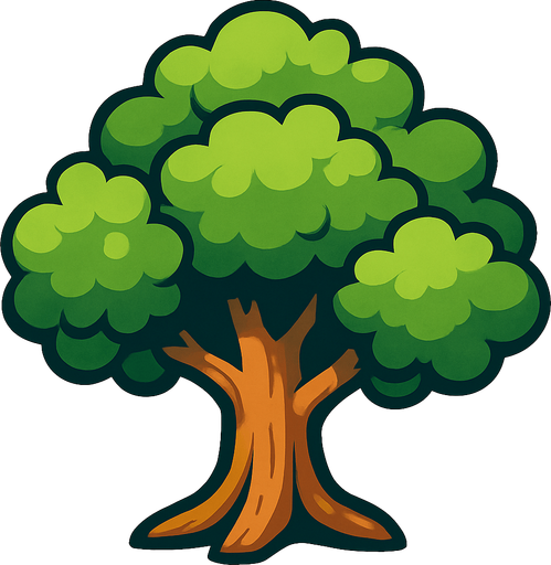 Ağaç.
In-Game asset.  2d.  High contrast.  No shadows
