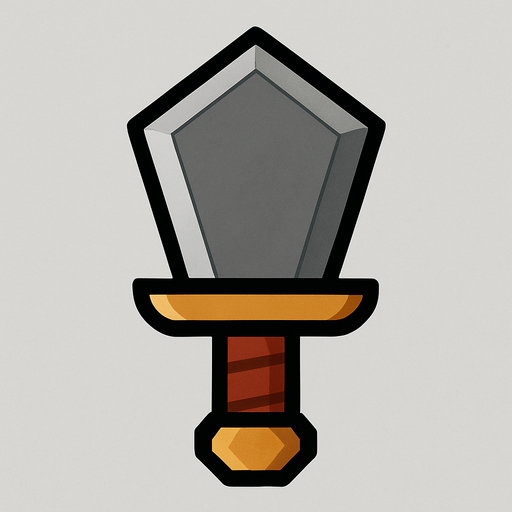 Pentagon blade.
In-Game asset.  2d.  High contrast.  No shadows