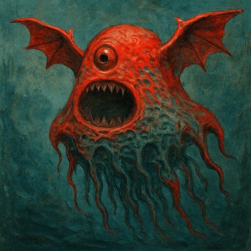 ancient flyng red slime with talasophobia texture