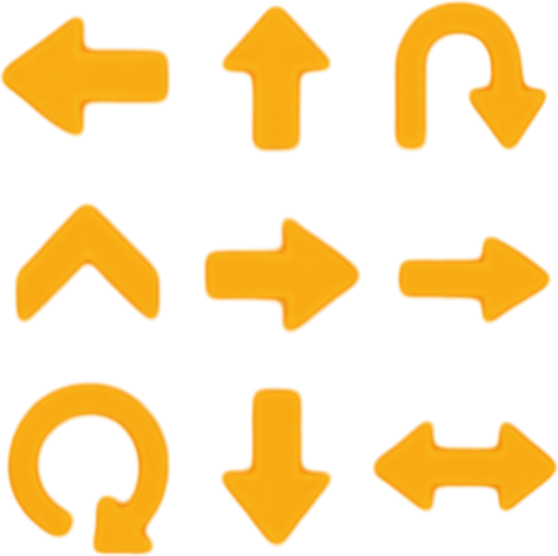 Orange arrow pack assets. Blur. HD color.
Single Game Texture. In-Game asset. 2d. Blank background. High contrast. No shadows.