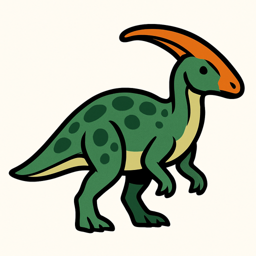 Parasaur.
In-Game asset.  2d.  High contrast.  No shadows
