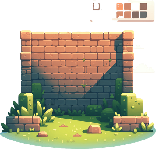 a wall backround.
Single Game Texture.  In-Game asset.  2d.  Blank background.  High contrast.  No shadows