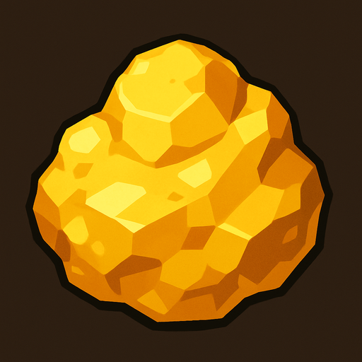 gold nugget.
In-Game asset.  2d.  High contrast.  No shadows