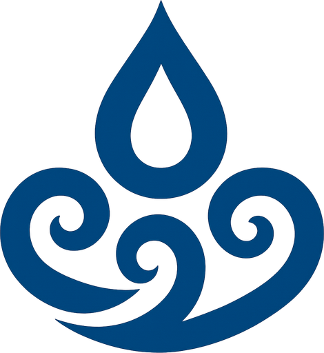 Símbolo del agua color azul