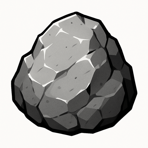 grey rock.
In-Game asset.  2d.  High contrast.  No shadows