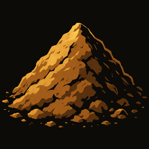 tierra amontonada.
In-Game asset.  2d.  High contrast