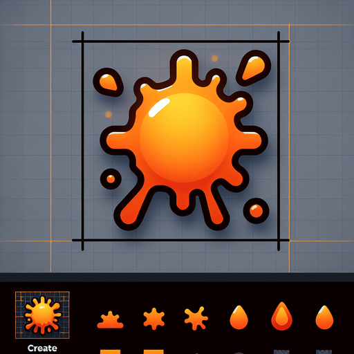 orange damage splash..
Single Game Texture. In-Game asset. 2d. Blank background. High contrast. No shadows.