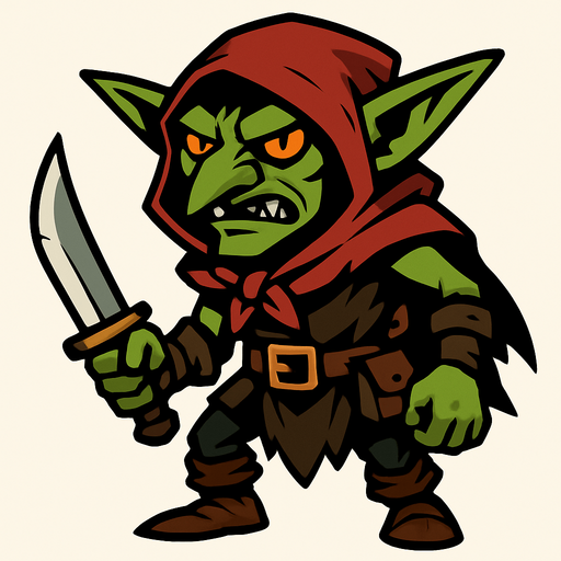 haydut goblin.
In-Game asset.  2d.  High contrast.  No shadows