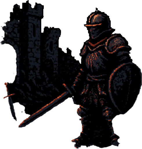 Kart alanı dark souls style 2d pixel art.
In-Game asset.  2d.  High contrast.  No shadows