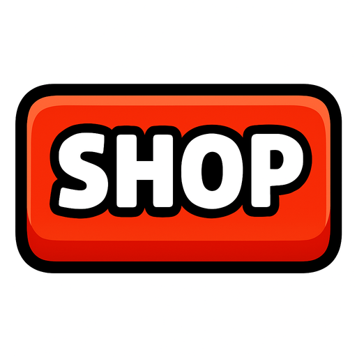 shop button.
In-Game asset.  2d.  High contrast.  No shadows