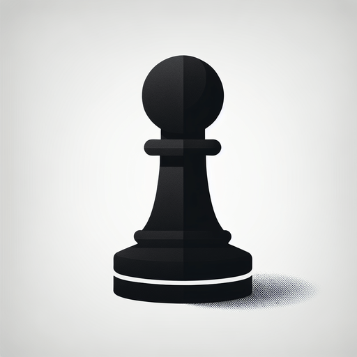 Black pawn.
Single Game Texture.  In-Game asset.  2d.  Blank background.  High contrast.  No shadows