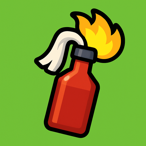 A 2D molotov in the Survivor.io style made by HABBY PTE. LTD..
In-Game asset.  2d.  High contrast.  No shadows