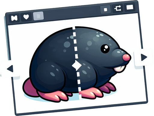Mole.
Single Game Texture.  In-Game asset.  Blank background.  High contrast.  No shadows