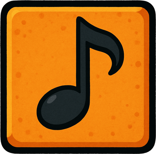 A "single" tile of musical note 🎵.
In-Game asset.  2d.  High contrast.  No shadows