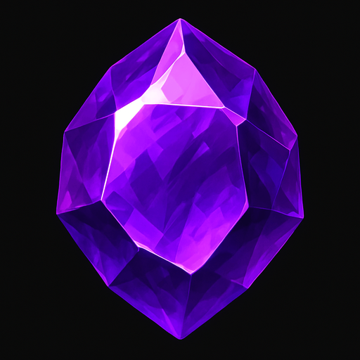 purple gem realistic.
In-Game asset.  2d.  High contrast.  No shadows