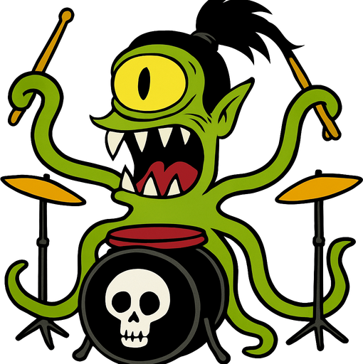 Make my character have more tentacle based hands and make him have dark black hair with a ponytail (make my character's background white)