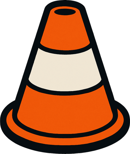 Top of traffic cone.
In-Game asset.  2d.  High contrast.  No shadows