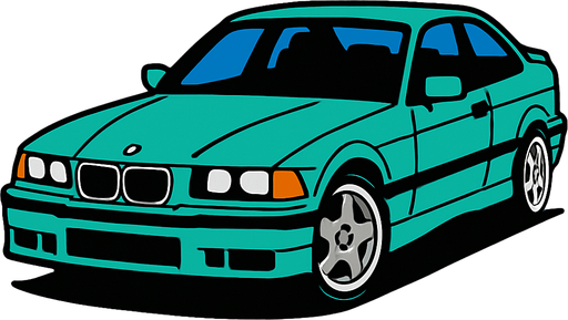BMW e36.
In-Game asset.  2d.  High contrast.  No shadows