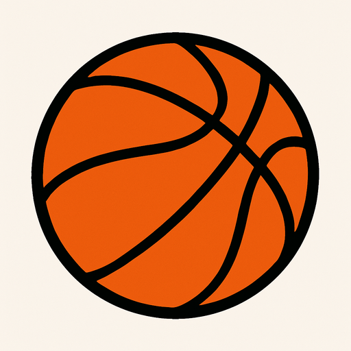 una pelota de basketball.
In-Game asset.  2d.  High contrast.  No shadows