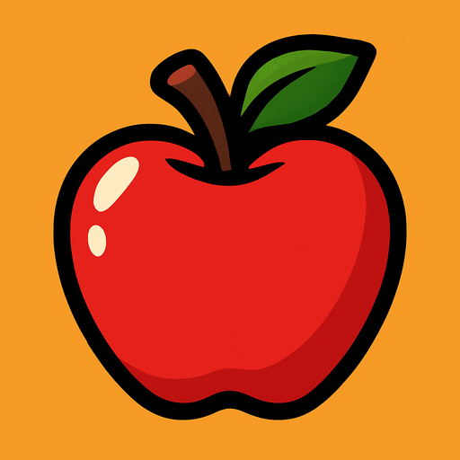 Apple.
In-Game asset.  2d.  High contrast.  No shadows