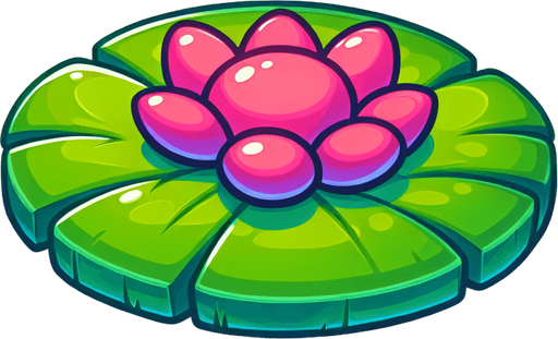 Cartoon lilypad
Single Game Texture. In-Game asset. 2d. Blank background. High contrast. No shadows.