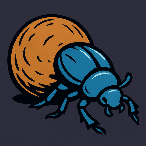 Dung beetle.
In-Game asset.  2d.  High contrast.  No shadows