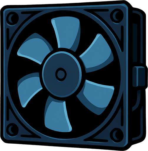 Cooling fan.
In-Game asset.  2d.  High contrast.  No shadows