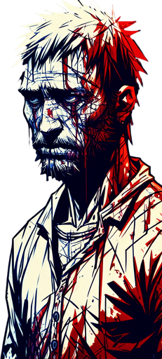 A humans who traveled through time came from World War 3.
Single Game Texture. In-Game asset. 2d. Blank background. High contrast. No shadows.