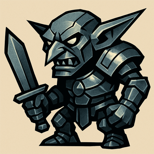demir goblin.
In-Game asset.  2d.  High contrast.  No shadows
