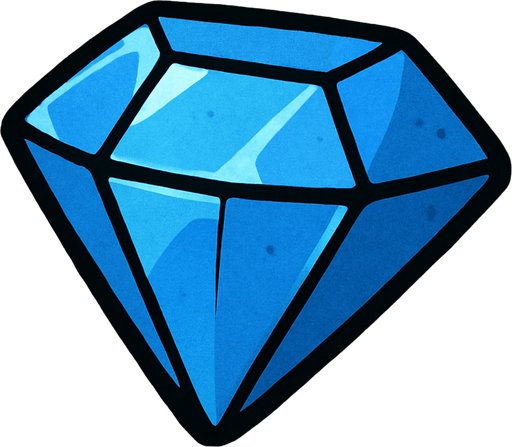 Blue diamond toy.
In-Game asset.  2d.  High contrast