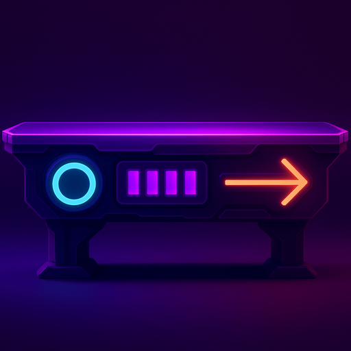 Neon cyberpunk futuristic glowing side-view 2d platformer style platform flat top