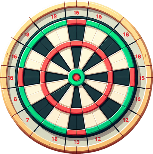 Cartoon flat dart board.
Single Game Texture. In-Game asset. 2d. White background. High contrast. No shadows..
Single Game Texture.  In-Game asset.  2d.  Blank background.  High contrast.  No shadows