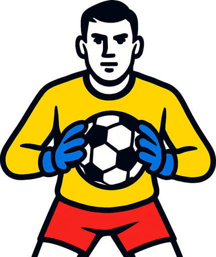 goalkeeper.
In-Game asset.  2d.  High contrast.  No shadows