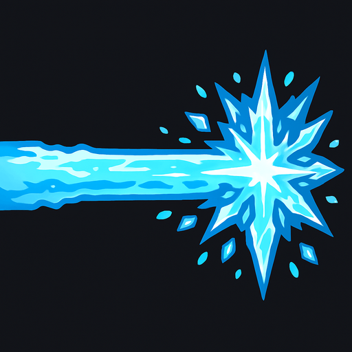 Just laser, but ice.
In-Game asset.  2d.  High contrast.  No shadows