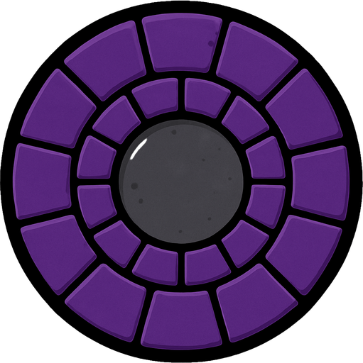 Make a circle of purple tiles whit a hole of cement