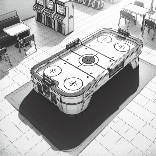 amusement arcade Air hockey table. Top view..
Single Game Texture. In-Game asset. 2d. Blank background. High contrast. No shadows.