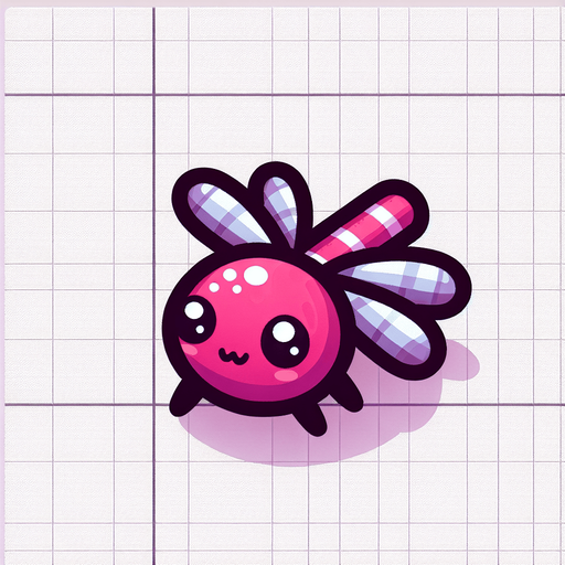 Kawaii 3d dragon fly cute deep pink and bluish.
Single Game Texture. In-Game asset. 2d. Blank background. High contrast. No shadows.