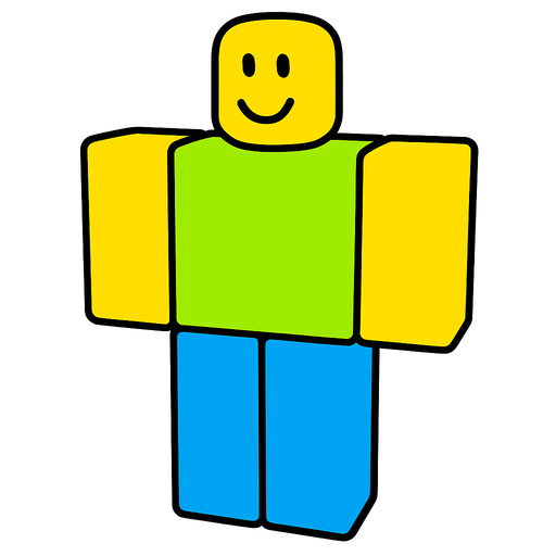 A Roblox noob.
In-Game asset.  2d.  High contrast.  No shadows