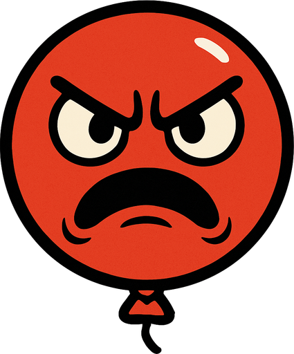 globo con cara enojada.
In-Game asset.  2d.  High contrast.  No shadows