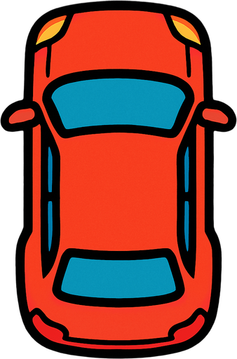 Tavandan araba bakışı.
In-Game asset.  2d.  High contrast.  No shadows