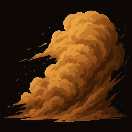 Tormenta de arena, algo realista.
In-Game asset.  2d.  High contrast.  No shadows