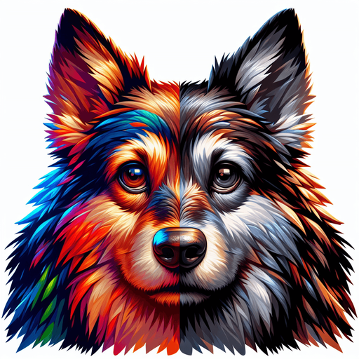 Dog.
Single Game Texture. In-Game asset. 2d. Blank background. High contrast. No shadows.