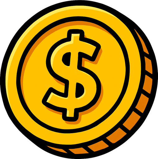 Coin.
In-Game asset.  2d.  High contrast.  No shadows