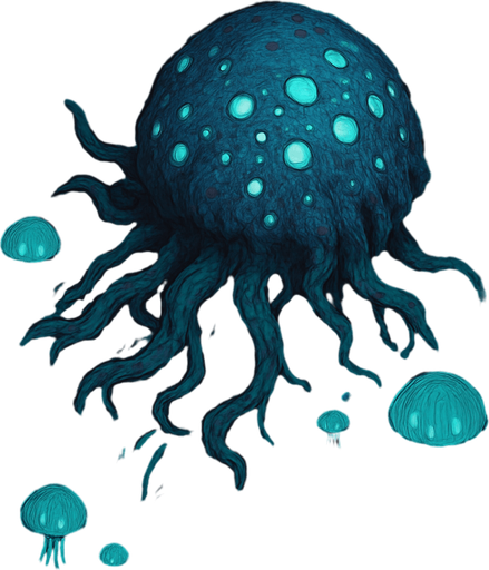 Top down isometric Cyberpunk forest thick foliage woods, anime Akira-nausicaa inspired, background scene, large sci-fi horror bioluminescent glowing alien flora